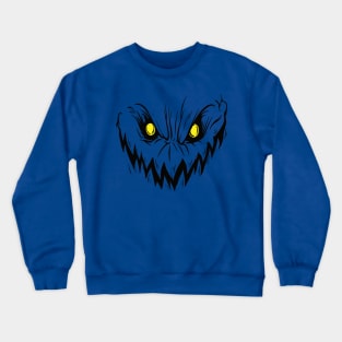 Horror Pumpkin Monster Face Halloween Crewneck Sweatshirt